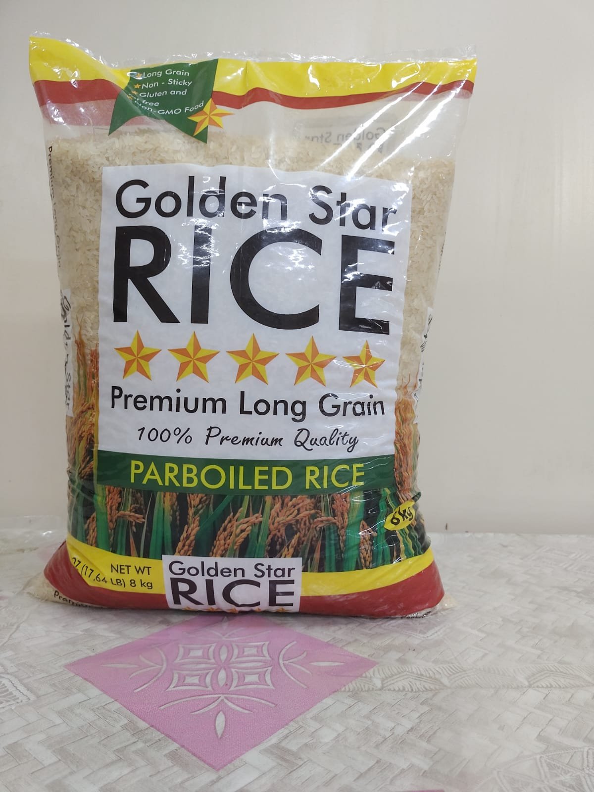 Golden Star Rice 8kg - Premium Long-Grain Parboiled Rice | Amoji Foods